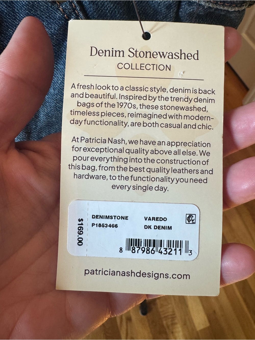 Patricia Nash - Varedo Medium Denim Satchel in stonewashed blue. NWT - Picture 11 of 11